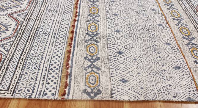 Home Decor Morden Kilim Cotton Area Rug Outdoor Yoga Mat 6x9 FT (Grey, 6 x 9 Feet Carpet Size) by Urban Ladder - Design 1 Side View - 797503