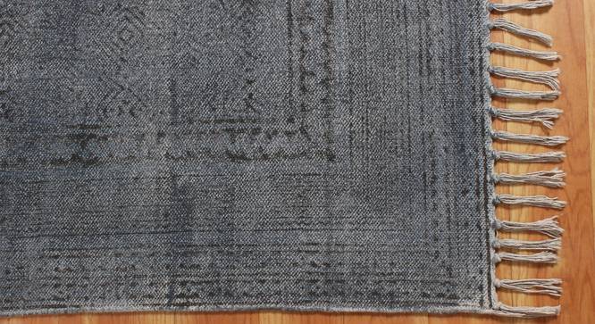 Indian Natural Cotton Area Rug Outdoor Yoga Kilim Garden Area Carpet 6x9 FT (Grey, 6 x 9 Feet Carpet Size) by Urban Ladder - Design 1 Side View - 797515