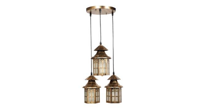 Nathael Gold Iron Hanging Lights (Gold) by Urban Ladder - Front View Design 1 - 798518