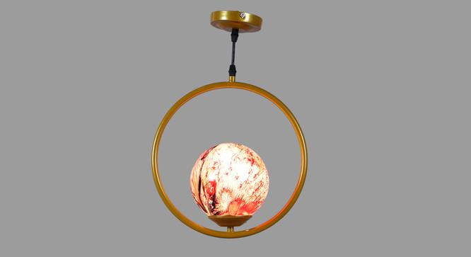 Ursel Gold Iron Hanging Light (Gold) by Urban Ladder - Design 1 Side View - 798547