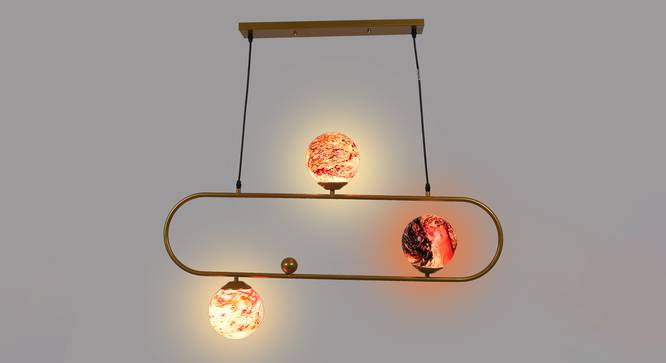 Logan Gold Iron Hanging Light (Gold) by Urban Ladder - Design 1 Side View - 798551