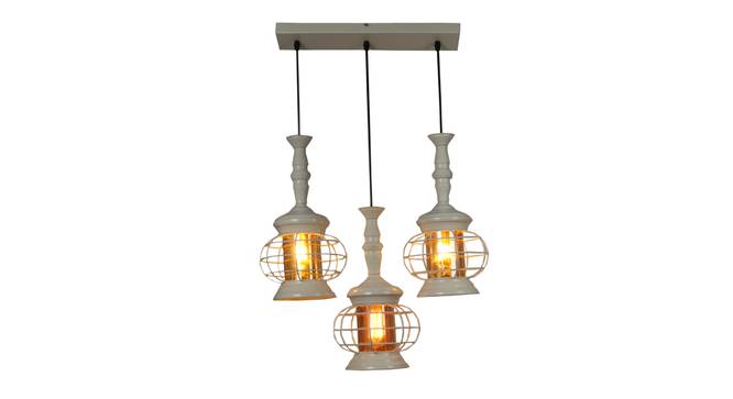 Denzel White Iron Hanging Lights (White) by Urban Ladder - Design 1 Side View - 798692