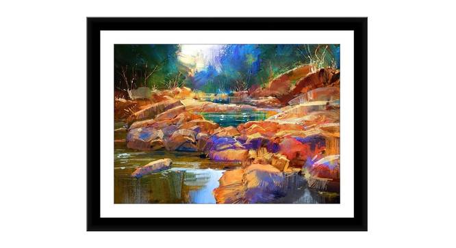 Colorful River & Stones Painting - 24 x 17 inch (multi-color) by Urban Ladder - Front View Design 1 - 799475