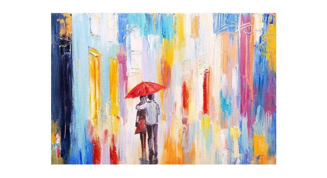 Couple In The Rain Painting - 24 x 16 inch (multi-color) by Urban Ladder - Front View Design 1 - 799478