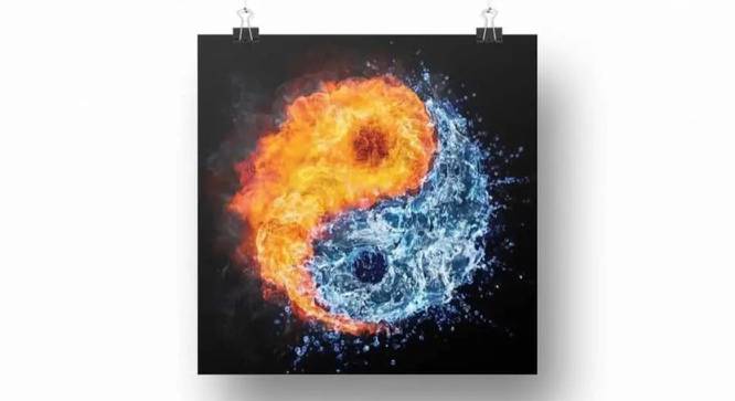 Fire & Ice Yin & Yang Painting - 24 x 24 inch (multi-color) by Urban Ladder - Front View Design 1 - 799479