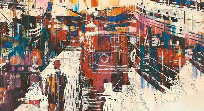 Couple At Pier Painting - 24 x 16 inch (multi-color) by Urban Ladder - Design 1 Side View - 799495