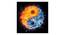 Fire & Ice Yin & Yang Painting - 24 x 24 inch (multi-color) by Urban Ladder - Design 1 Side View - 799497