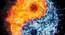 Fire & Ice Yin & Yang Painting - 24 x 24 inch (multi-color) by Urban Ladder - Ground View Design 1 - 799514