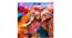 Multicolor Elephant Painting - 24 x 24 inch (multi-color) by Urban Ladder - Front View Design 1 - 799544