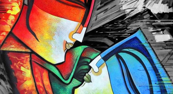 King & Queen Painting - 24 x 16 inch (multi-color) by Urban Ladder - Design 1 Side View - 799557
