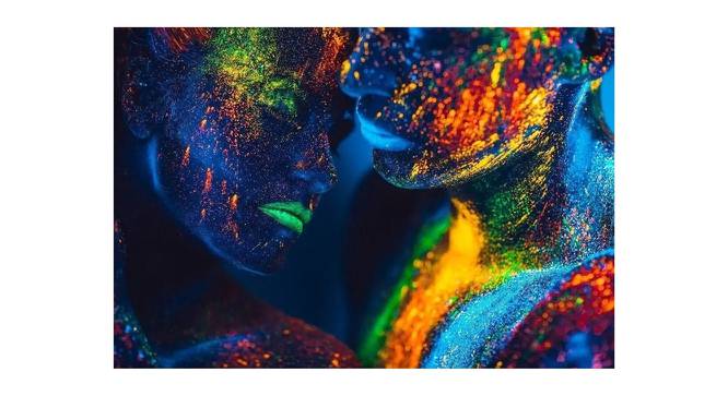 Neon Woman Portrait Painting - 24 x 16 inch (multi-color) by Urban Ladder - Design 1 Side View - 799564