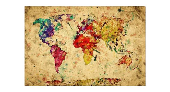 Retro World Map Painting - 24 x 16 inch (multi-color) by Urban Ladder - Front View Design 1 - 799627