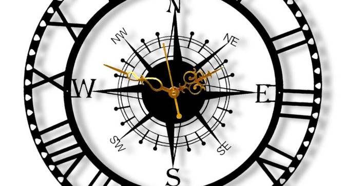 The Traveler Designer Wall Clock - 2 feet (Black) by Urban Ladder - Design 1 Side View - 799641