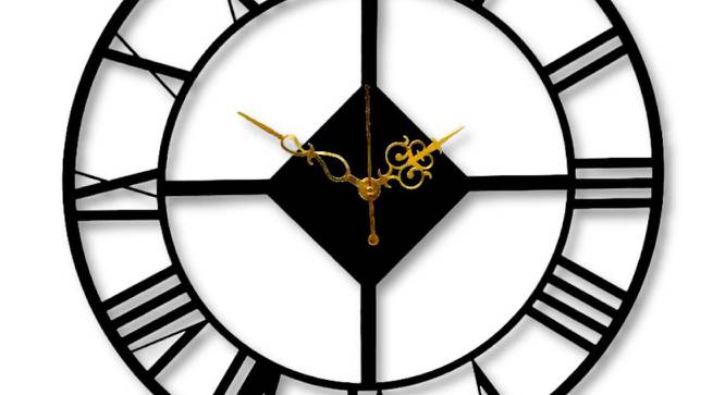 Roman Numbers Minimal Designer Wall Clock - 2 feet (Black) by Urban Ladder - Design 1 Side View - 799645