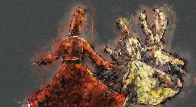 Sufi Dance Painting - 24 x 18 inch (multi-color) by Urban Ladder - Design 1 Side View - 799649