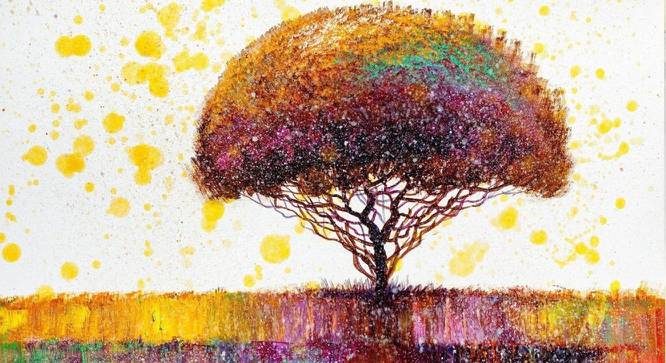 Tree Landscape Painting - 24 x 16 inch (multi-color) by Urban Ladder - Design 1 Side View - 799654