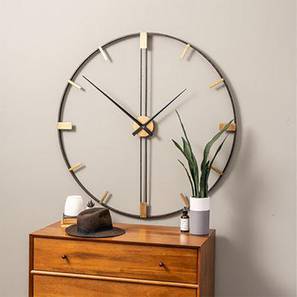 Wall Clocks Design Black Metal Round Analog Wall Clock