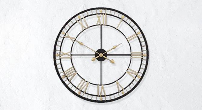 Black & Gold Designer Wall Clock - 2 feet (Black) by Urban Ladder - Front View Design 1 - 799699