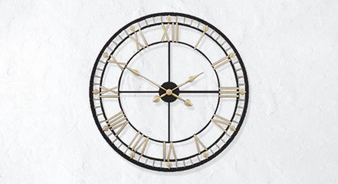 Black & Gold Designer Wall Clock - 2 feet (Black) by Urban Ladder - Front View Design 1 - 799699