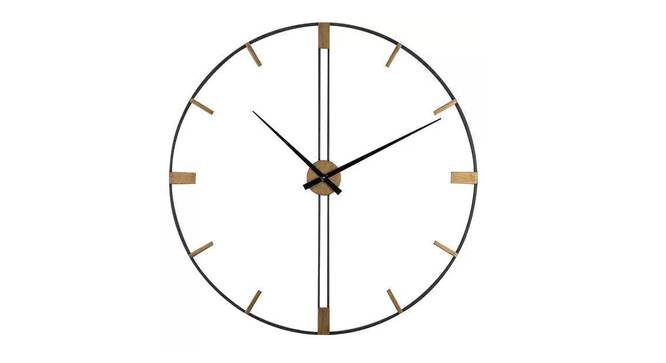 Sleek Black & Gold Wall Clock - 2 feet (Black) by Urban Ladder - Front View Design 1 - 799701