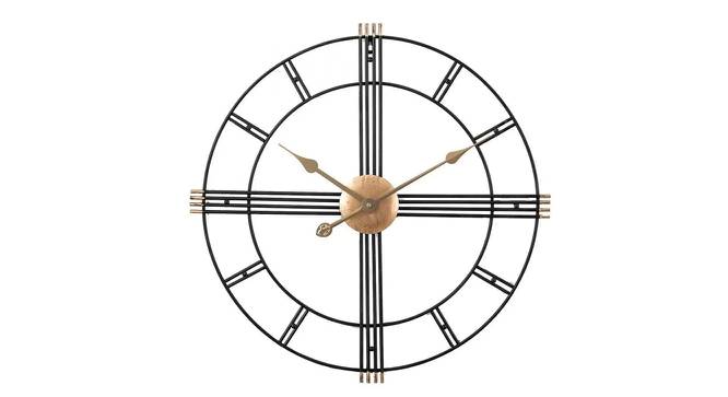 Black & Gold Piped Wall Clock - 2 feet (Black) by Urban Ladder - Front View Design 1 - 799703