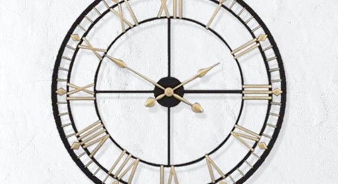 Black & Gold Designer Wall Clock - 2 feet (Black) by Urban Ladder - Design 1 Side View - 799714