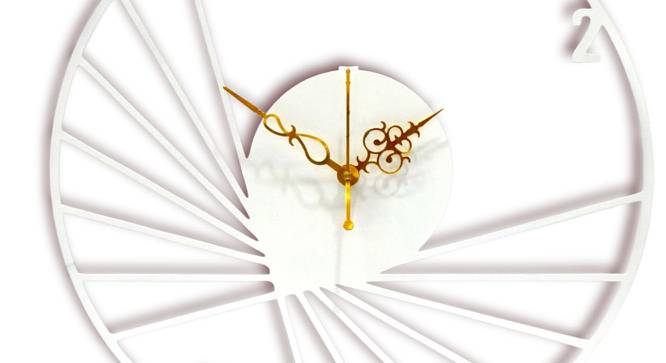 Multi-spikes Designer Wall Clock - 2 feet (White) by Urban Ladder - Design 1 Side View - 799724