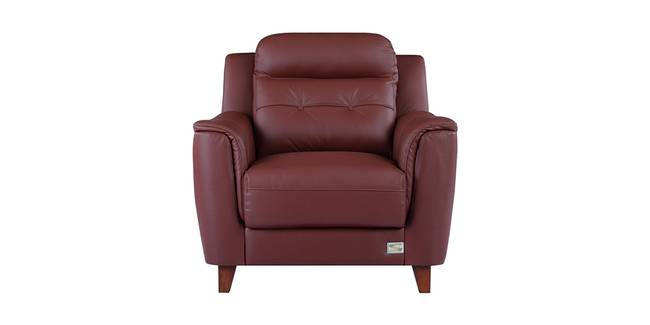 Patrick Leather Sofa (Red) (White, 1-seater Custom Set - Sofas, None Standard Set - Sofas, Regular Sofa Size, Regular Sofa Type, Leather Sofa Material)