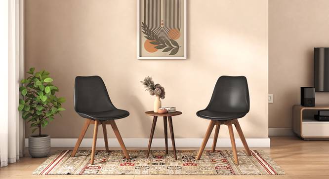 Pashe Dining Chairs - Set of 2 (Black) by Urban Ladder - Front View - 