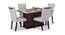 Catherine Stone 4 Seater Dining Table Set (White Finish) by Urban Ladder - Front View Design 1 - 800999
