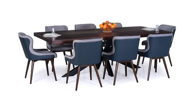 Sabrina 8 Seater Dining Table Set (Brown, Brown Finish) by Urban Ladder - Front View Design 1 - 801042