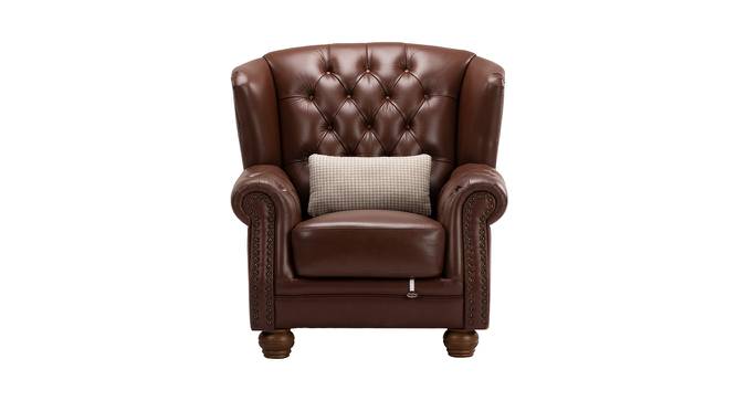 Beverly Leather Lounge Chair (Brown) by Urban Ladder - Design 1 Side View - 801251
