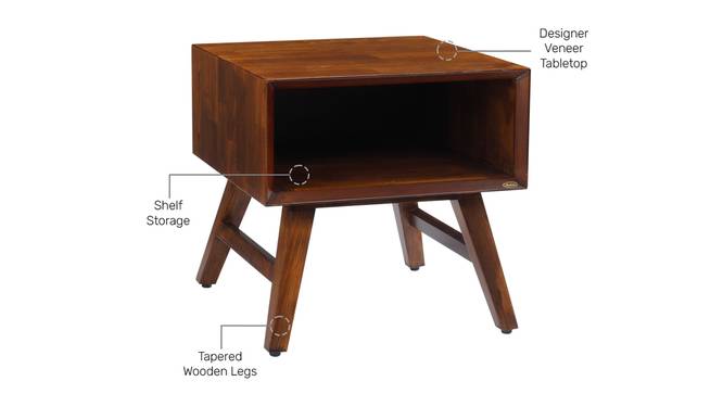 Bassett Steam Beech Wood Side Table (Brown Finish) by Urban Ladder - Front View Design 1 - 801380