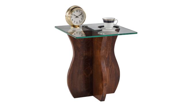 Basil Beech Wood Side Table (Dark Oak Finish) by Urban Ladder - Design 1 Side View - 801387