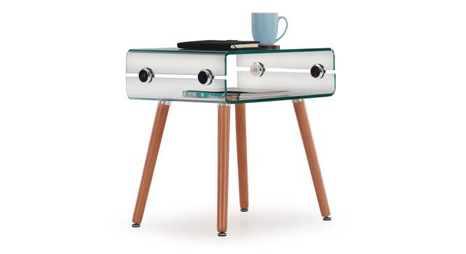Fox Clear Glass Side Table (Glass Finish) by Urban Ladder - Front View Design 1 - 801514