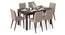 Diner Solid Wood 6 Seater Dining Table With Set Of Persica Chairs In Dark Walnut Finish (Dark Walnut Finish) by Urban Ladder - Front View - 