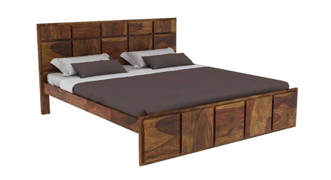 Brava Island Non Storage Bed (King Bed Size, Brown Finish) by Urban Ladder - - 