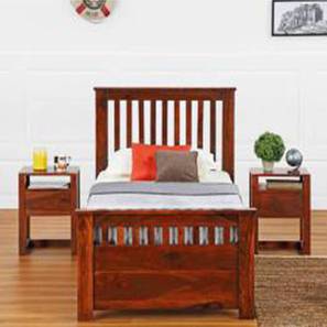 Bed Design Design Cabo Solid Wood Single Size Non Storage Bed in Brown Finish