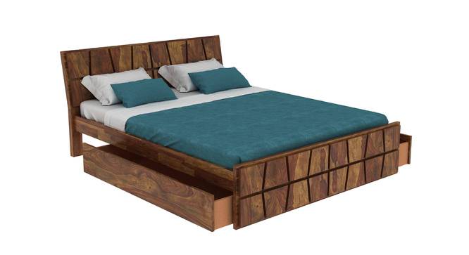 Cyprus Platform Storage Bed (Queen Bed Size, PROVINCIAL TEAK Finish) by Urban Ladder - - 