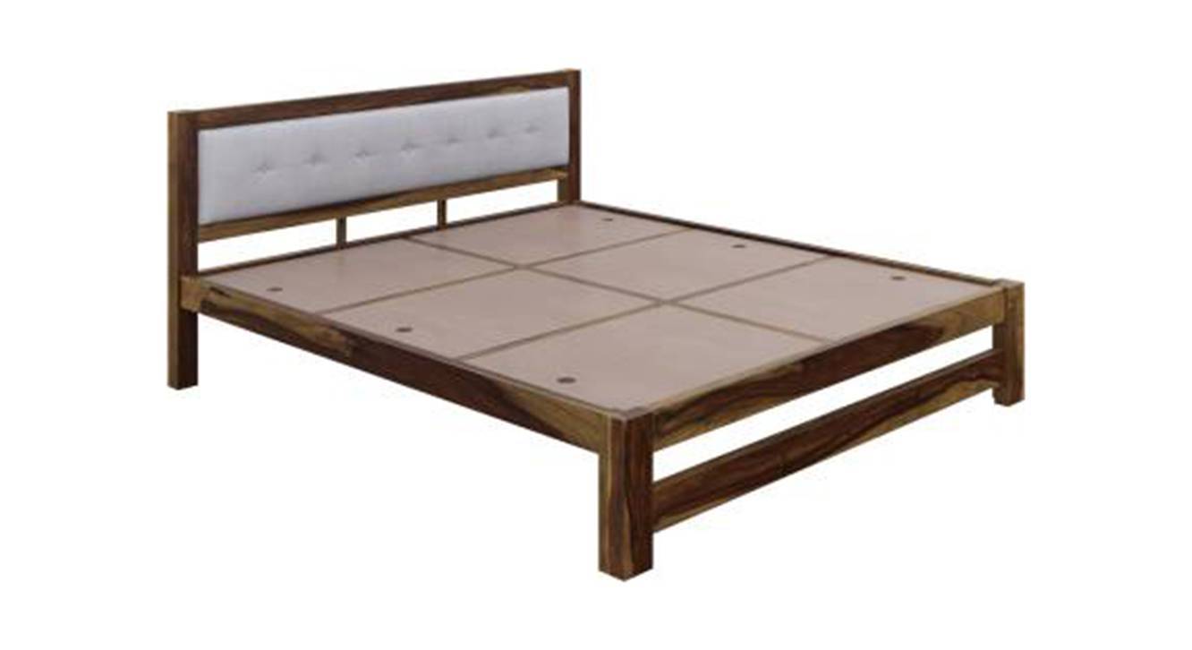 Amalfi Solid Wood King Size Non Storage Bed in Brown Finish Urban Ladder