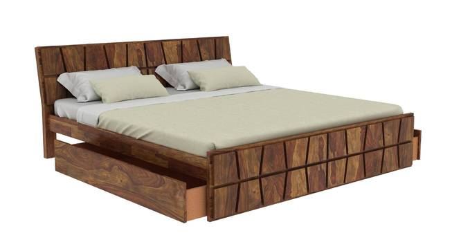 Hainan Platform Storage Bed (King Bed Size, Brown Finish) by Urban Ladder - - 