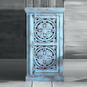 Crockery Unit Design Johar Solid Wood Sideboard in Blue Finish