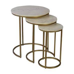 solanki handicrafts Lorna Metal Side Table in Gold Finish-picture-12