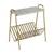 Jillian magzine holder white and brass finish lp