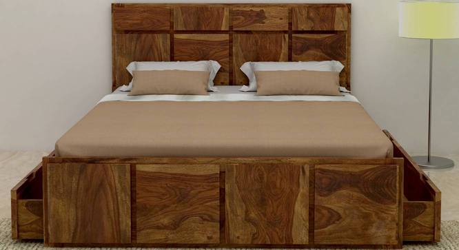 Juan Platform Storage Bed (Queen Bed Size, Brown Finish) by Urban Ladder - - 