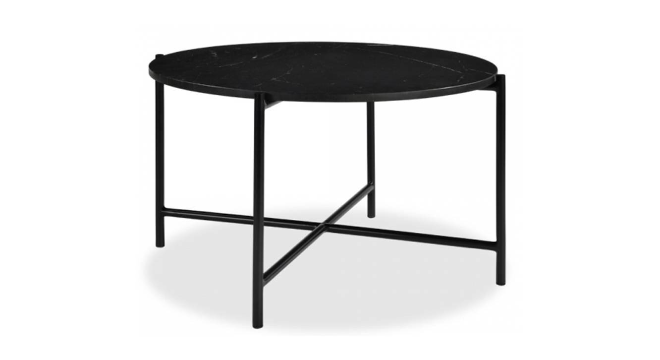 Jody Round Metal Coffee Table in Black Finish Urban Ladder