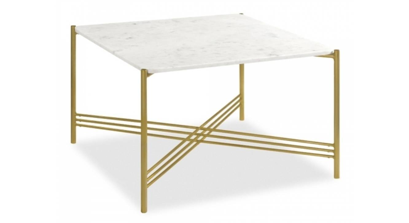 Grazia Square Metal Coffee Table in Brass Finish Urban Ladder