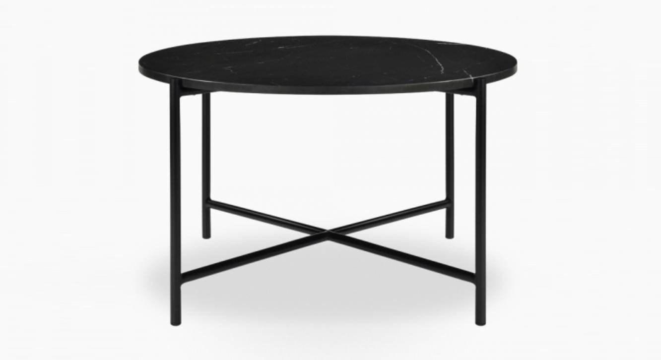 Jody Round Metal Coffee Table in Black Finish Urban Ladder