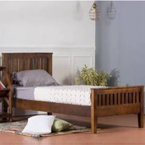 Single Beds Design Luzia Solid Wood Single Size Non Storage Bed in Brown Finish