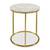 Morag end table white and brass color white and brass inlay finish lp